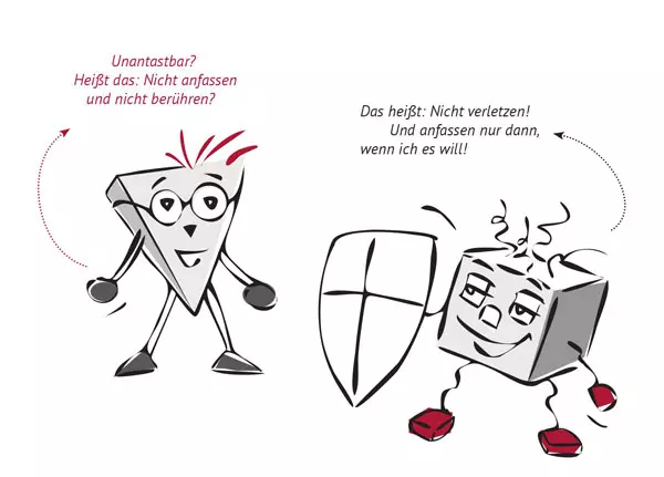 Illustration: Grundrechtefibel, LpB BW & Herder 2019 / Entwurf Poli u. Tik: Helga Ritter, Umsetzung: Tamara Dubinin.