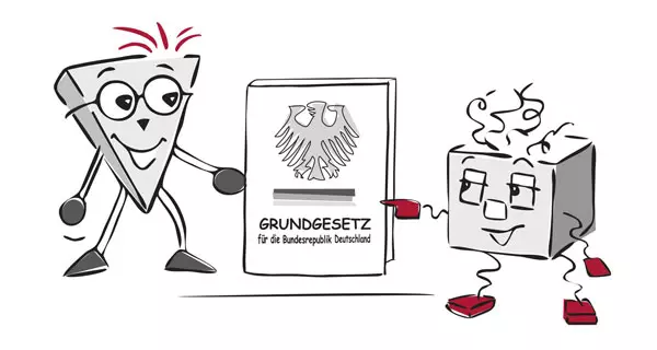 Illustration: Grundrechtefibel, LpB BW & Herder 2019 / Entwurf Poli u. Tik: Helga Ritter, Umsetzung: Tamara Dubinin.